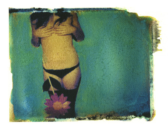 girl with blue wall