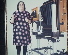 elsa dorfman with her gigantic polaroid that shoots 20x24 inch images